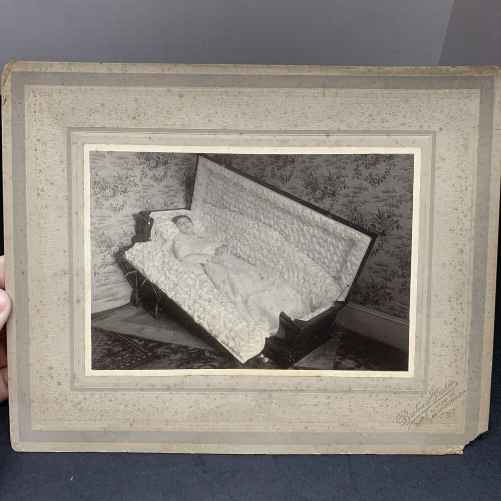 Woman In White postmortem Cabinet Photo The Bretney Studio Lehighton Pa